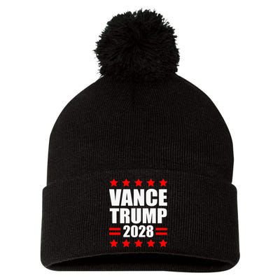 Vance Trump Presidential Election 2028 Political Pom Pom 12in Knit Beanie