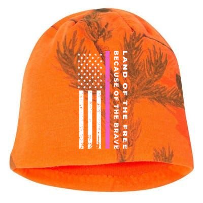 Vintage Thin Pink Line Land Of The Free Because Of The Brave Gift Kati - Camo Knit Beanie