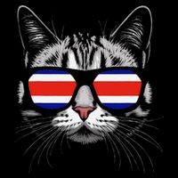 Vacation Tropical Pura Vida Cat Sunglasses Costa Rica Flag .Png Doggie Tank