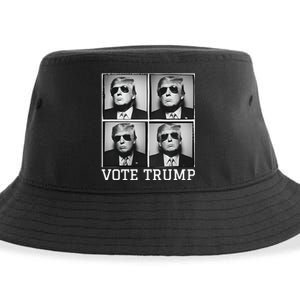 Vote Trump Photobooth Badass Trump In Sunglasses Sustainable Bucket Hat