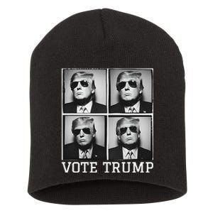 Vote Trump Photobooth Badass Trump In Sunglasses Short Acrylic Beanie