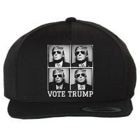 Vote Trump Photobooth Badass Trump In Sunglasses Wool Snapback Cap