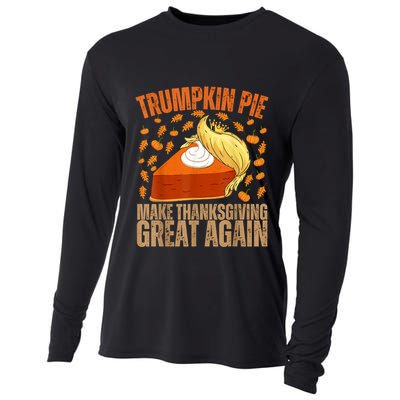 Vintage Trumpkin Pie Make Thanksgiving Great Again Funny Trump Support Tee Cooling Performance Long Sleeve Crew