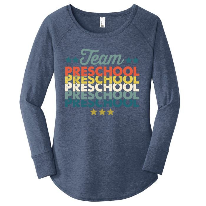 Vintage Team Preschool Back To School Teacher Women's Perfect Tri Tunic Long Sleeve Shirt