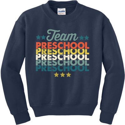 Vintage Team Preschool Back To School Teacher Kids Sweatshirt