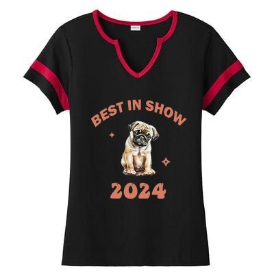 Vito The Pug Best In Show 2024 Ladies Halftime Notch Neck Tee