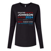 Vote The Rock 2024 President Dwayne Johnson Election (Black) Womens Cotton Relaxed Long Sleeve T-Shirt