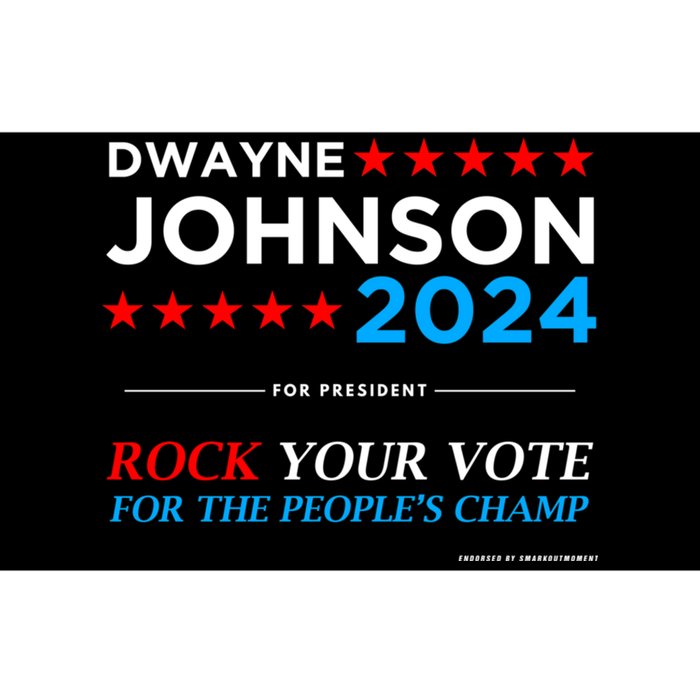 Vote The Rock 2024 President Dwayne Johnson Election (Black) Bumper Sticker