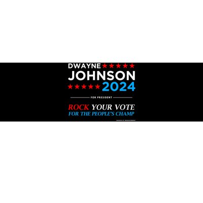 Vote The Rock 2024 President Dwayne Johnson Election (Black) Bumper Sticker