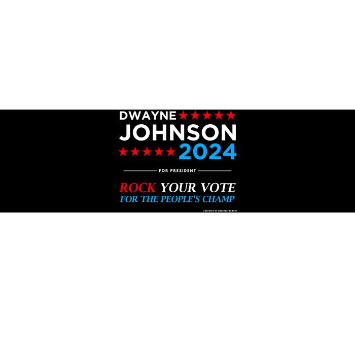 Vote The Rock 2024 President Dwayne Johnson Election (Black) Bumper Sticker