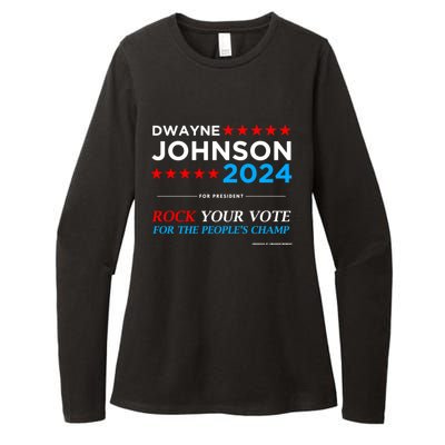 Vote The Rock 2024 President Dwayne Johnson Election (Black) Womens CVC Long Sleeve Shirt