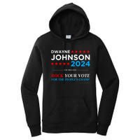 Vote The Rock 2024 President Dwayne Johnson Election (Black) Women's Pullover Hoodie