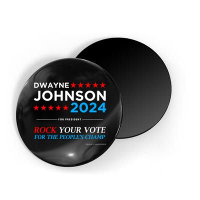 Vote The Rock 2024 President Dwayne Johnson Election (Black) Magnet