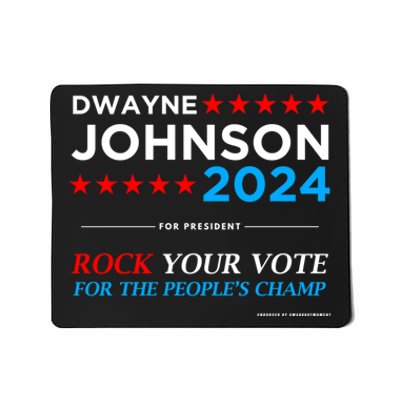 Vote The Rock 2024 President Dwayne Johnson Election (Black) Mousepad