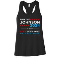 Vote The Rock 2024 President Dwayne Johnson Election (Black) Women's Racerback Tank