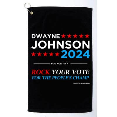 Vote The Rock 2024 President Dwayne Johnson Election (Black) Platinum Collection Golf Towel