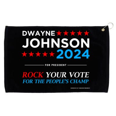 Vote The Rock 2024 President Dwayne Johnson Election (Black) Grommeted Golf Towel