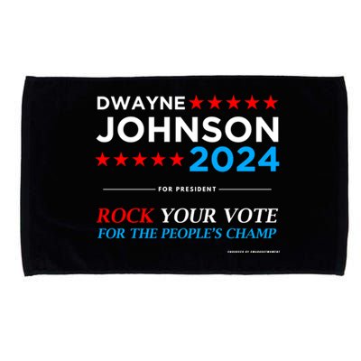 Vote The Rock 2024 President Dwayne Johnson Election (Black) Microfiber Hand Towel