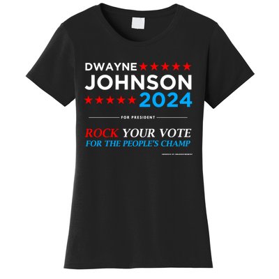 Vote The Rock 2024 President Dwayne Johnson Election (Black) Women's T-Shirt