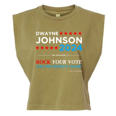 Vote The Rock 2024 President Dwayne Johnson Election (Black) Garment-Dyed Women's Muscle Tee