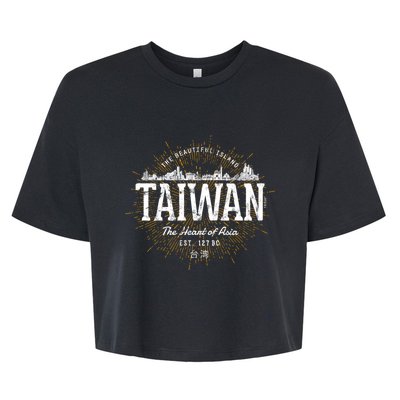 Vintage Taiwan Retro Gift Bella+Canvas Jersey Crop Tee