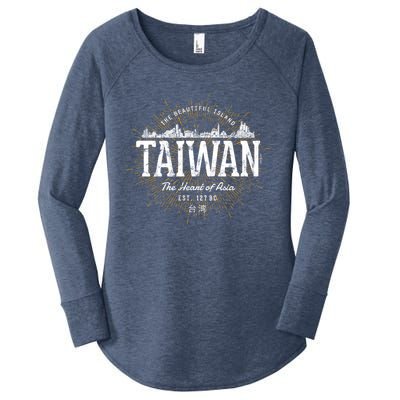 Vintage Taiwan Retro Gift Women's Perfect Tri Tunic Long Sleeve Shirt