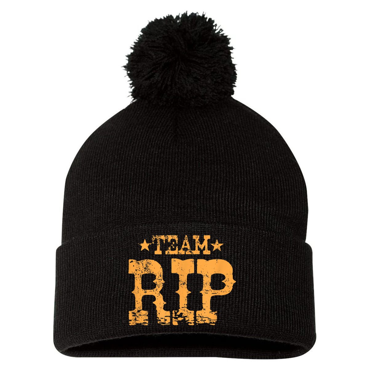 Vintage Team RIP Pom Pom 12in Knit Beanie
