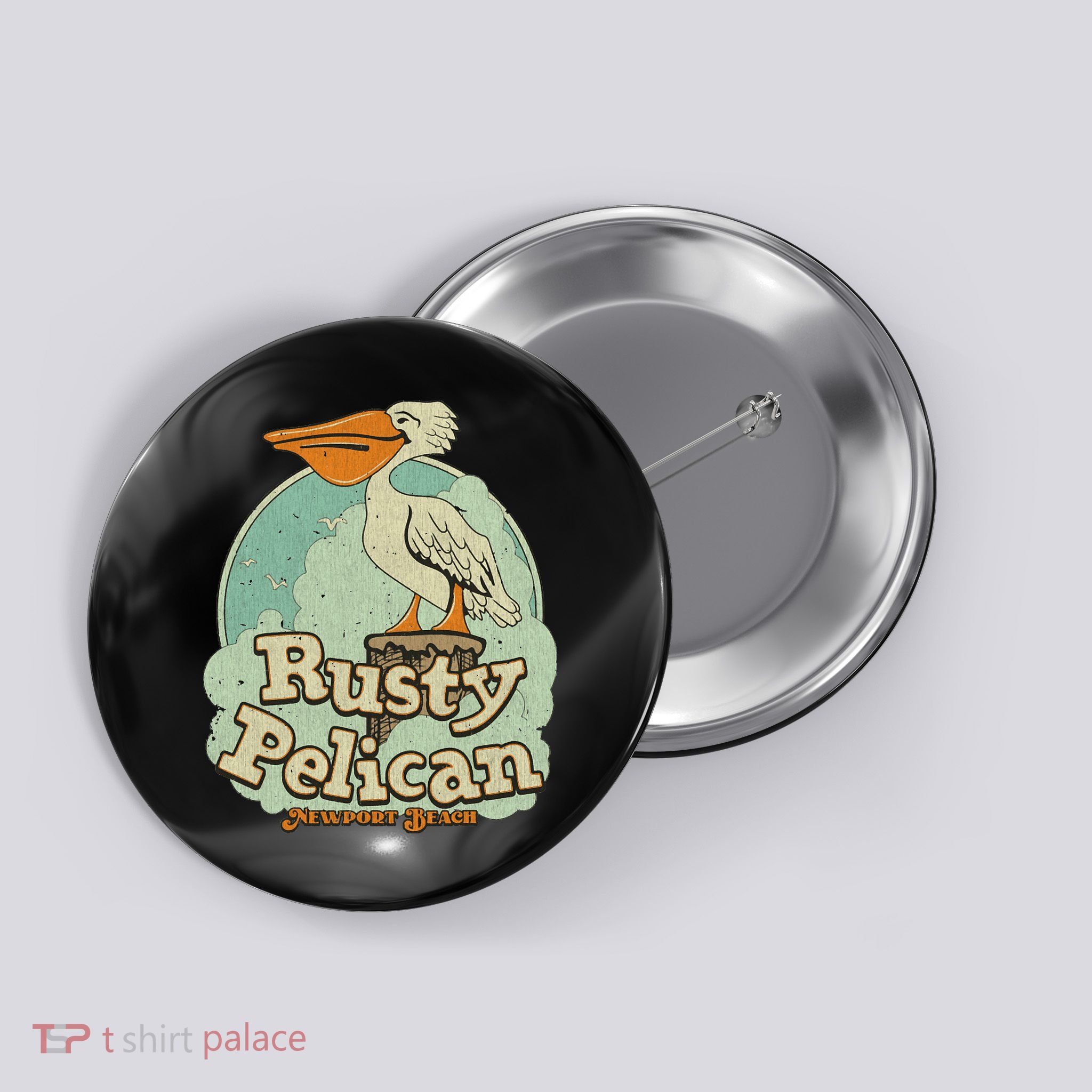 Vintage The Rusty Pelican 1972 Newport Beach Button