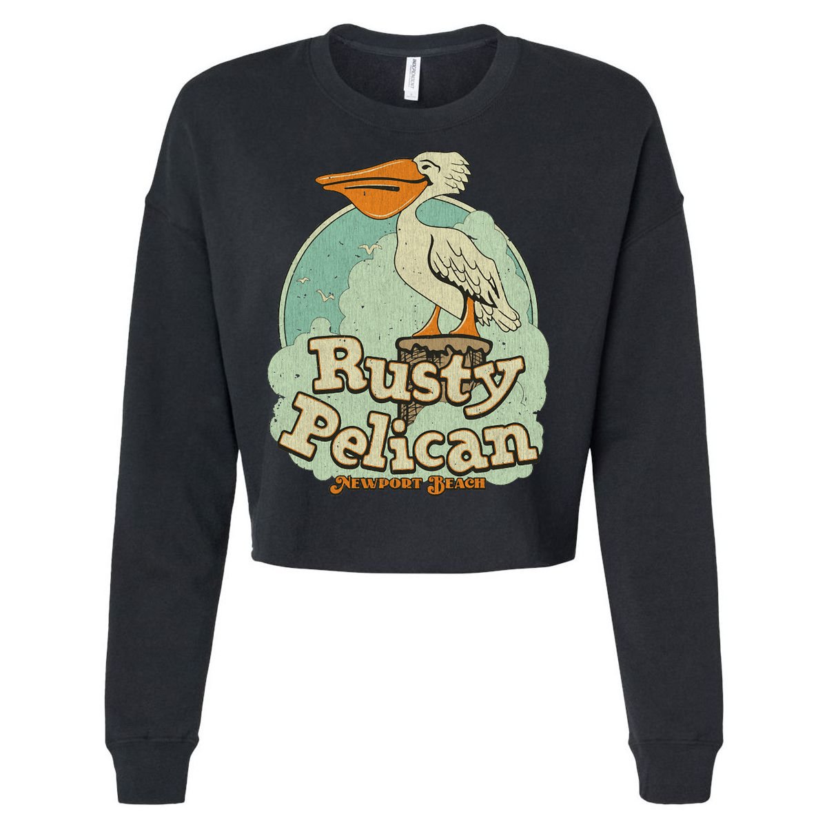 Vintage The Rusty Pelican 1972 Newport Beach Cropped Pullover Crew