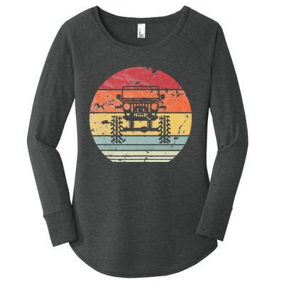 Vintage Truck Retro Sunset 4x4 Car Off Road Women's Perfect Tri Tunic Long Sleeve Shirt