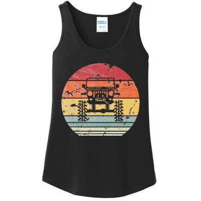 Vintage Truck Retro Sunset 4x4 Car Off Road Ladies Essential Tank