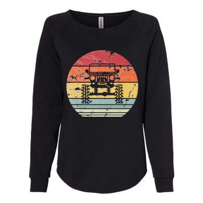 Vintage Truck Retro Sunset 4x4 Car Off Road Womens California Wash Sweatshirt