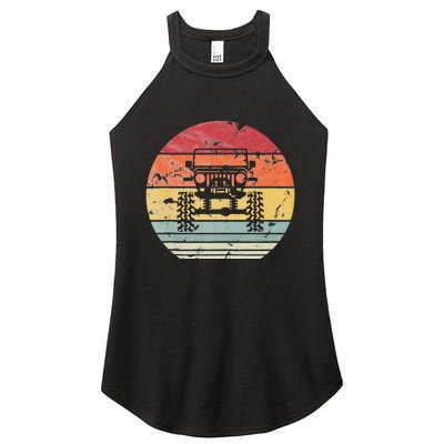 Vintage Truck Retro Sunset 4x4 Car Off Road Women’s Perfect Tri Rocker Tank