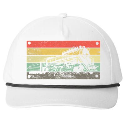 Vintage Train Railroad Retro Gift Railroad Engineer Gift Meaningful Gift Snapback Five-Panel Rope Hat