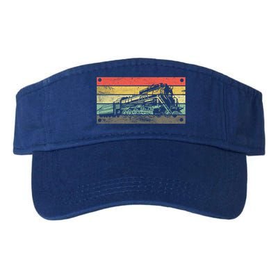 Vintage Train Railroad Retro Gift Railroad Engineer Gift Meaningful Gift Valucap Bio-Washed Visor