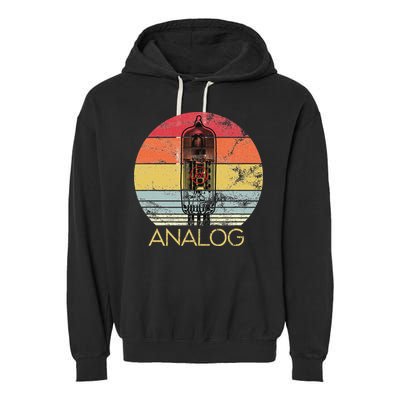 Vacuum Tube Retro Analog Audio Valve Amp Hi Fi Or Guitar Garment-Dyed Fleece Hoodie