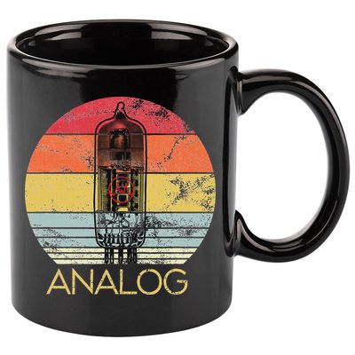 Vacuum Tube Retro Analog Audio Valve Amp Hi Fi Or Guitar 11oz C Handle Ceramic Mug