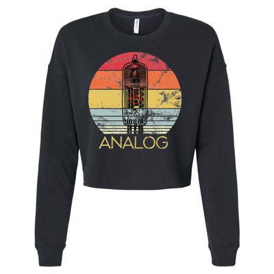 Vacuum Tube Retro Analog Audio Valve Amp Hi Fi Or Guitar Cropped Pullover Crew