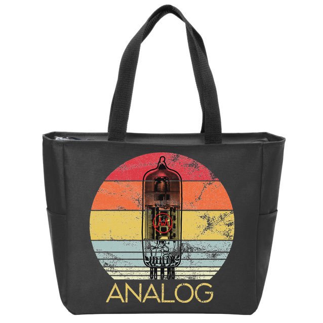 Vacuum Tube Retro Analog Audio Valve Amp Hi Fi Or Guitar Zip Tote Bag