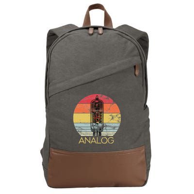 Vacuum Tube Retro Analog Audio Valve Amp Hi Fi Or Guitar Cotton Canvas Backpack