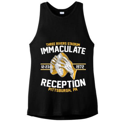 Vintage Three Rivers Stadium Immaculate Reception Football Ladies PosiCharge Tri-Blend Wicking Tank