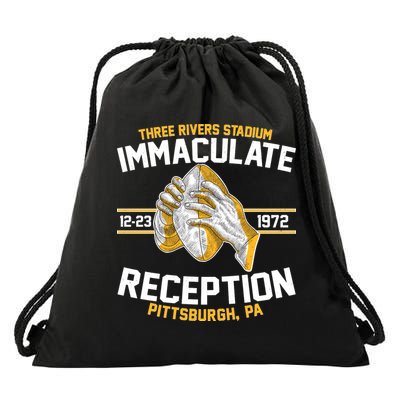 Vintage Three Rivers Stadium Immaculate Reception Football Drawstring Bag