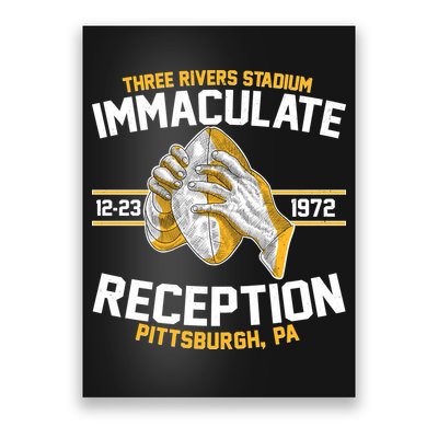 Vintage Three Rivers Stadium Immaculate Reception Football Poster