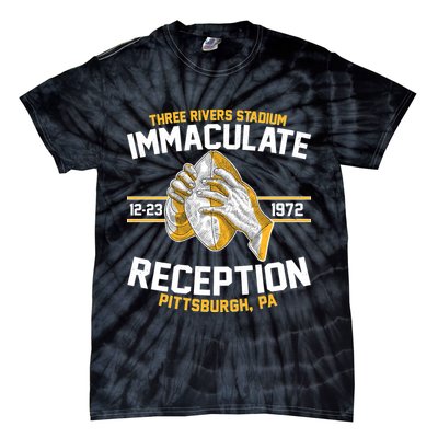Vintage Three Rivers Stadium Immaculate Reception Football Tie-Dye T-Shirt