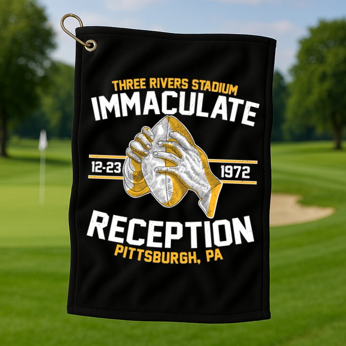 Vintage Three Rivers Stadium Immaculate Reception Football Golf Towel