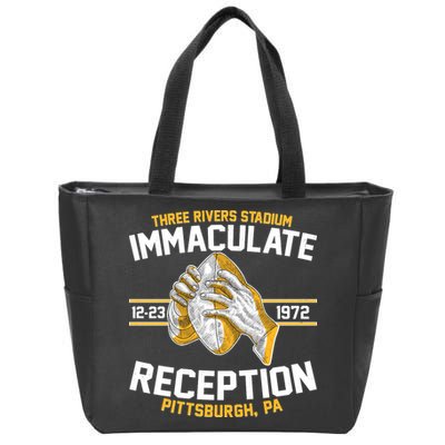 Vintage Three Rivers Stadium Immaculate Reception Football Zip Tote Bag
