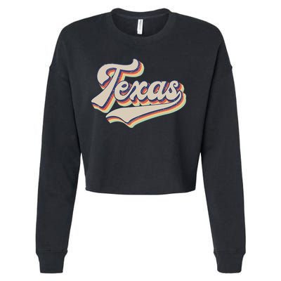 Vintage Texas Retro Sports Funny Gift Funny Gift Cropped Pullover Crew