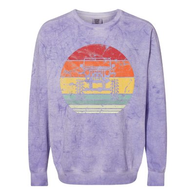 Vintage Truck Retro Sunset 4x4 Car Off Road Colorblast Crewneck Sweatshirt