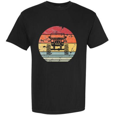 Vintage Truck Retro Sunset 4x4 Car Off Road Garment-Dyed Heavyweight T-Shirt