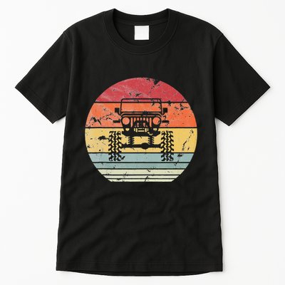 Vintage Truck Retro Sunset 4x4 Car Off Road Tall T-Shirt